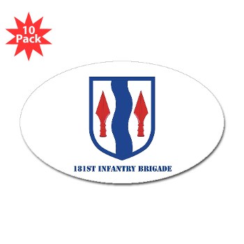 181IB - M01 - 01 - SSI - 181st Infantry Brigade with Text - Sticker (Oval 10 pk)