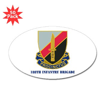 188IB - M01 - 01 - DUI - 188th Infantry Brigade with text Sticker (Oval 50 pk) - Click Image to Close