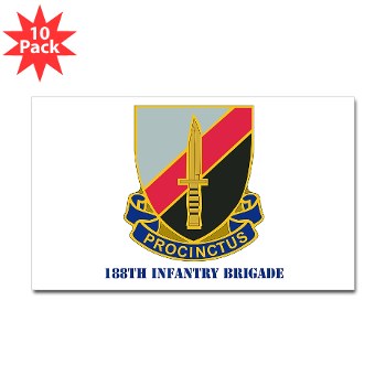 188IB - M01 - 01 - DUI - 188th Infantry Brigade with text Sticker (Rectangle 10 pk)