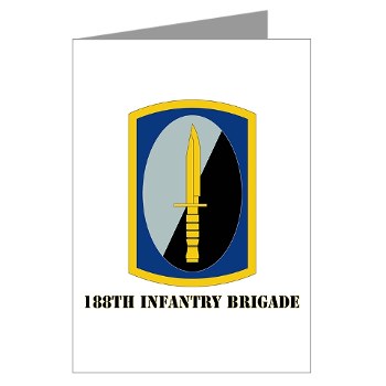 188IB - M01 - 02 - SSI - 188th Infantry Brigade with text Greeting Cards (Pk of 10)
