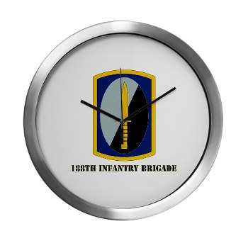 188IB - M01 - 03 - SSI - 188th Infantry Brigade with text Modern Wall Clock