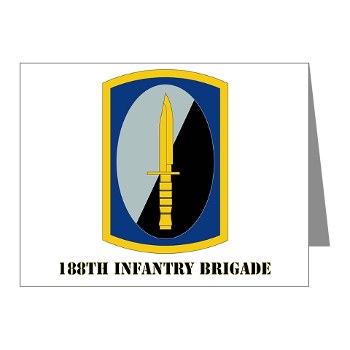 188IB - M01 - 02 - SSI - 188th Infantry Brigade with text Note Cards (Pk of 20)