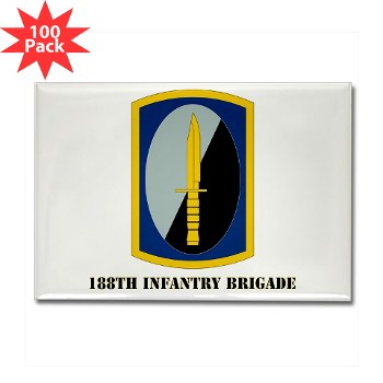 188IB - M01 - 01 - SSI - 188th Infantry Brigade with text Rectangle Magnet (100 pack)