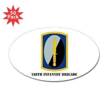 188IB - M01 - 01 - SSI - 188th Infantry Brigade with text Sticker (Oval 50 pk)
