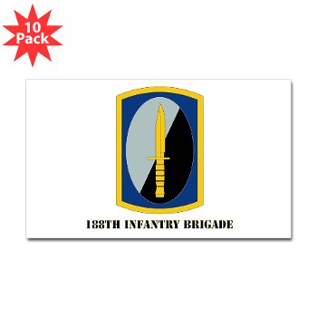 188IB - M01 - 01 - SSI - 188th Infantry Brigade with text Sticker (Rectangle 10 pk)
