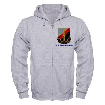 189IB - A01 - 03 - DUI - 189th Infantry Brigade with text Zip Hoodie - Click Image to Close