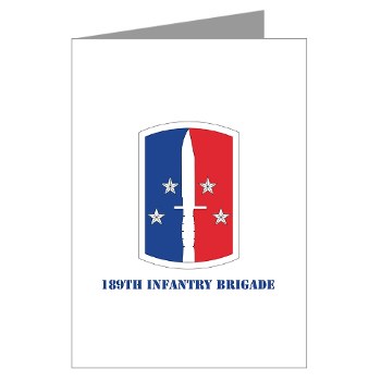 189IB - M01 - 02 - SSI - 189th Infantry Brigade with text Greeting Cards (Pk of 10)