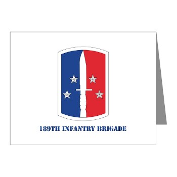 189IB - M01 - 02 - SSI - 189th Infantry Brigade with text Note Cards (Pk of 20) - Click Image to Close