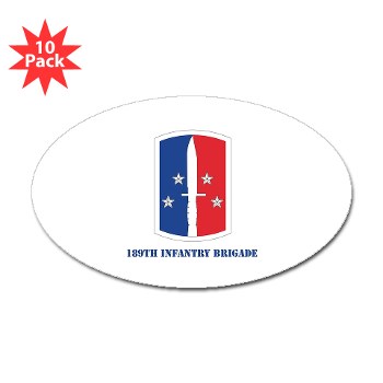 189IB - M01 - 01 - SSI - 189th Infantry Brigade with text Sticker (Oval 10 pk)