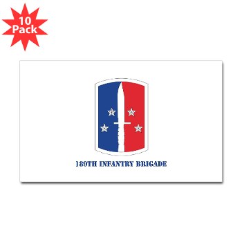 189IB - M01 - 01 - SSI - 189th Infantry Brigade with text Sticker (Rectangle 10 pk)