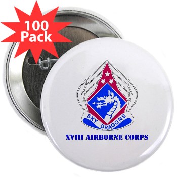 18ABC - M01 - 01 - DUI - XVIII Airborne Corps with Text 2.25" Button (100 pack)