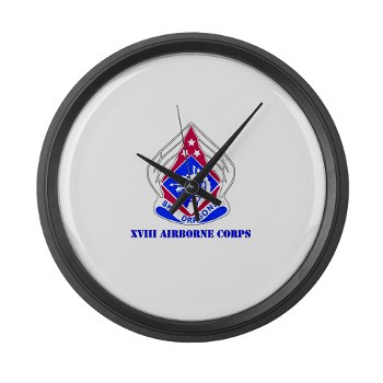 18ABC - M01 - 03 - DUI - XVIII Airborne Corps with Text Large Wall Clock