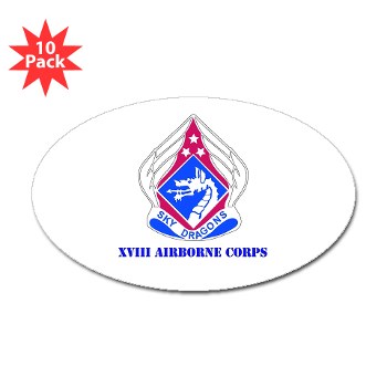 18ABC - M01 - 01 - DUI - XVIII Airborne Corps with Text Sticker (Oval 10 pk) - Click Image to Close