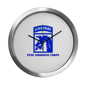 18ABC - M01 - 03 - SSI - XVIII Airborne Corps with Text Modern Wall Clock