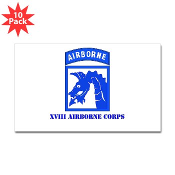 18ABC - M01 - 01 - SSI - XVIII Airborne Corps with Text Sticker (Rectangle 10 pk) - Click Image to Close