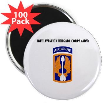 18ABCA - M01 - 01 - SSI - 18th Aviation Brigade Corps (Abn) with Text - 2.25" Magnet (100 pack) - Click Image to Close