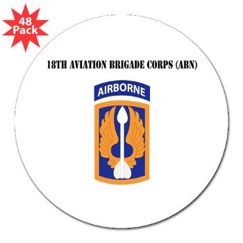 18ABCA - M01 - 01 - SSI - 18th Aviation Brigade Corps (Abn) with Text - 3" Lapel Sticker (48 pk)