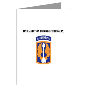 18ABCA - M01 - 02 - SSI - 18th Aviation Brigade Corps (Abn) with Text - Greeting Cards (Pk of 10) - Click Image to Close