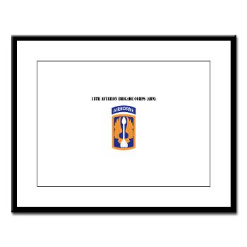 18ABCA - M01 - 02 - SSI - 18th Aviation Brigade Corps (Abn) with Text - Large Framed Print