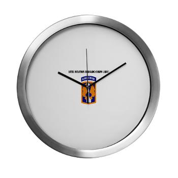 18ABCA - M01 - 03 - SSI - 18th Aviation Brigade Corps (Abn) with Text - Modern Wall Clock