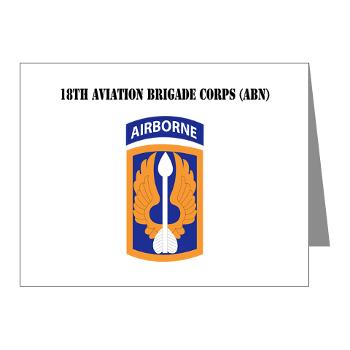 18ABCA - M01 - 02 - SSI - 18th Aviation Brigade Corps (Abn) with Text - Note Cards (Pk of 20)