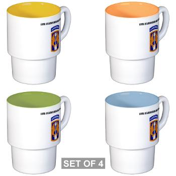 18ABCA - M01 - 03 - SSI - 18th Aviation Brigade Corps (Abn) with Text - Stackable Mug Set (4 mugs)