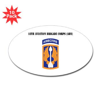 18ABCA - M01 - 01 - SSI - 18th Aviation Brigade Corps (Abn) with Text - Sticker (Oval 10 pk)