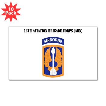 18ABCA - M01 - 01 - SSI - 18th Aviation Brigade Corps (Abn) with Text - Sticker (Rectangle 10 pk)