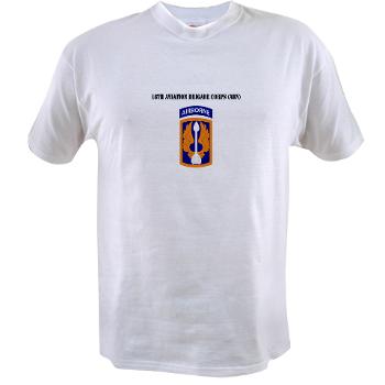 18ABCA - A01 - 04 - SSI - 18th Aviation Brigade Corps (Abn) with Text - Value T-shirt