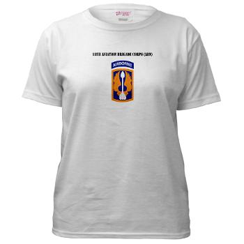 18ABCA - A01 - 04 - SSI - 18th Aviation Brigade Corps (Abn) with Text - Women's T-Shirt
