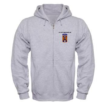 18ABCA - A01 - 03 - SSI - 18th Aviation Brigade Corps (Abn) with Text - Zip Hoodie