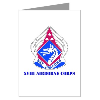 18ABC - M01 - 02 - DUI - XVIII Airborne Corps with Text Greeting Cards (Pk of 10)