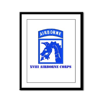 18ABC - M01 - 02 - SSI - XVIII Airborne Corps with Text Framed Panel Print