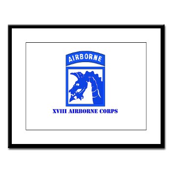 18ABC - M01 - 02 - SSI - XVIII Airborne Corps with Text Large Framed Print