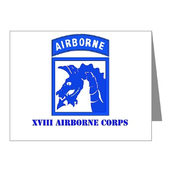 18ABC - M01 - 02 - SSI - XVIII Airborne Corps with Text Note Cards (Pk of 20)