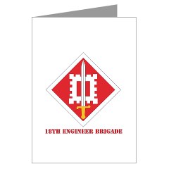18EB - M01 - 02 - SSI - 18th Engineer Brigade with Text - Greeting Cards (Pk of 20)