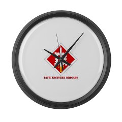 18EB - M01 - 03 - SSI - 18th Engineer Brigade with Text - Large Wall Clock