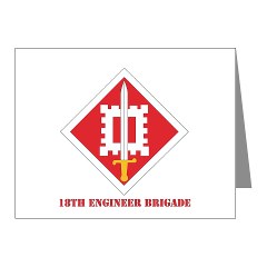 18EB - M01 - 02 - SSI - 18th Engineer Brigade with Text - Note Cards (Pk of 20)