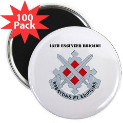 18EB - M01 - 01 - DUI - 18th Engineer Brigade with text 2.25" Magnet (100 pack)
