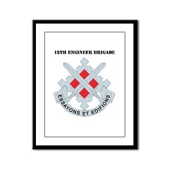 18EB - M01 - 02 - DUI - 18th Engineer Brigade with Text Framed Panel Print