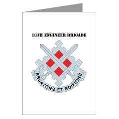18EB - M01 - 02 - DUI - 18th Engineer Brigade with Text Greeting Cards (Pk of 10)