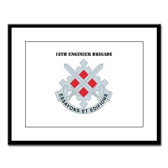 18EB - M01 - 02 - DUI - 18th Engineer Brigade with Text Large Framed Print