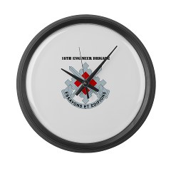 18EB - M01 - 03 - DUI - 18th Engineer Brigade with Text Large Wall Clock