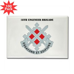 18EB - M01 - 01 - DUI - 18th Engineer Brigade with text Rectangle Magnet (100 pack)