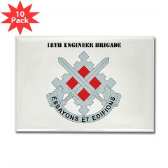 18EB - M01 - 01 - DUI - 18th Engineer Brigade with text Rectangle Magnet (10pack)