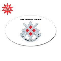 18EB - M01 - 01 - DUI - 18th Engineer Brigade with text Sticker (Oval 50 pk)