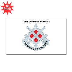 18EB - M01 - 01 - DUI - 18th Engineer Brigade with text Sticker (Rectangle 10pk)