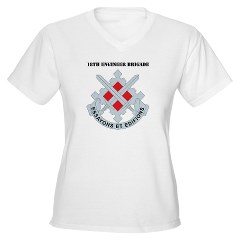 18EB - A01 - 04 - DUI - 18th Engineer Brigade with text Women's V-Neck T-Shirt