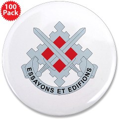 18EB - M01 - 01 - DUI - 18th Engineer Brigade 3.5" Button (100 pack)