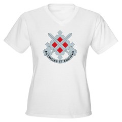 18EB - A01 - 04 - DUI - 18th Engineer Brigade Women's V-Neck T-Shirt